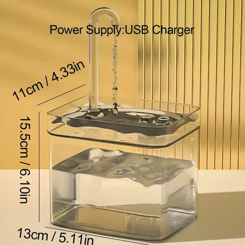 Ultra-leiser Filter für Wasserbrunnen für Katzen, intelligenter automatischer Wasserspender für Haustiere und Hunde, Pumpe zur Vermeidung von Burnouts, 1.5 l, Umwälzfilter