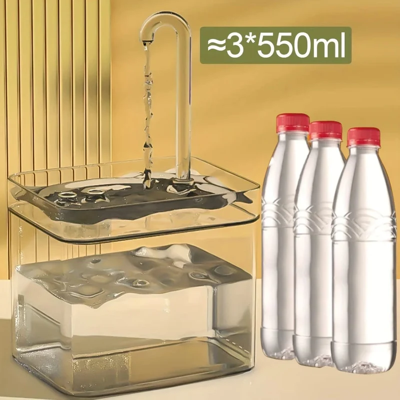 Ultra-leiser Filter für Wasserbrunnen für Katzen, intelligenter automatischer Wasserspender für Haustiere und Hunde, Pumpe zur Vermeidung von Burnouts, 1.5 l, Umwälzfilter