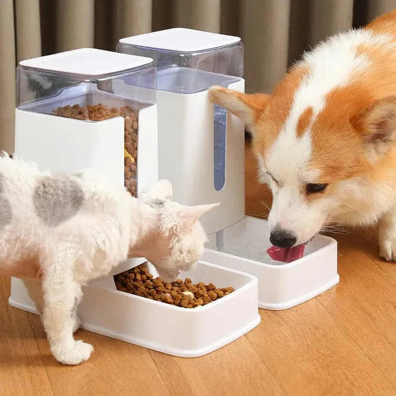 3.5 l automatischer Futterspender für Hunde und Katzen, Futternapf mit großer Kapazität, Wasser- und Futterspender für Hunde und Katzen, Haustierbedarf, Trinkbrunnen