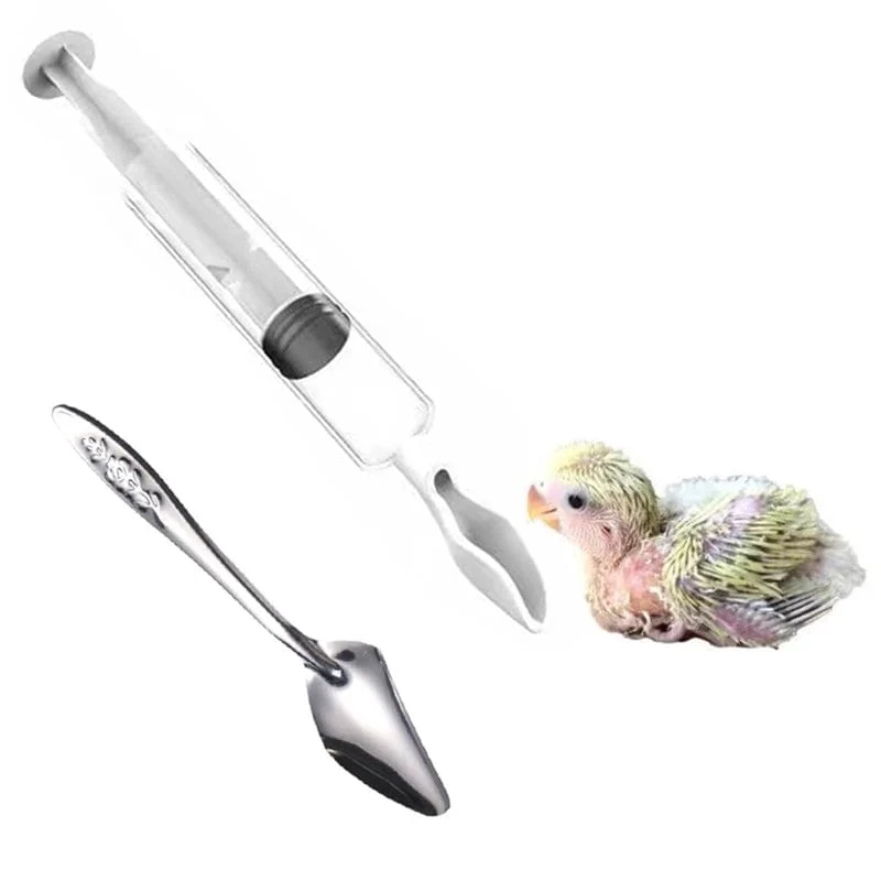 Futterlöffel für Vögel und Papageien, mit manueller Spritze, Wasser-/Milch-/Medizin-Fütterungsspritze für Babys, 20 ml