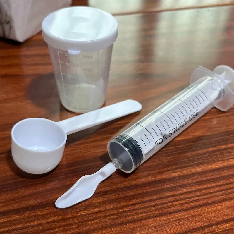 Futterlöffel für Vögel und Papageien, mit manueller Spritze, Wasser-/Milch-/Medizin-Fütterungsspritze für Babys, 20 ml