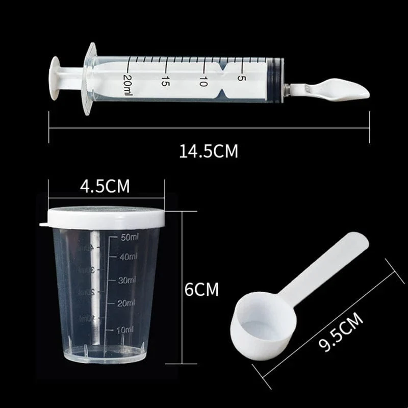 Futterlöffel für Vögel und Papageien, mit manueller Spritze, Wasser-/Milch-/Medizin-Fütterungsspritze für Babys, 20 ml