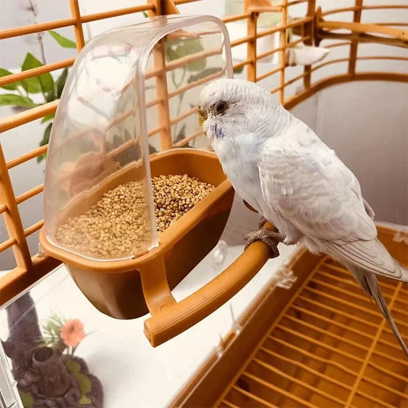 Vogelkäfig-Futterspender für Papageien, Vögel, Wasser, Hängeschale, Sittich-Futterbox, Haustierkäfig, Kunststoff-Lebensmittelbehälter, Vogelbedarf, 1 Stück