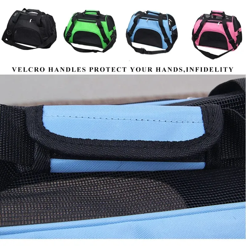 Katzentaschen, tragbare Hunde-Tragetasche, atmungsaktive Netz-Tragetaschen für kleine Hunde, faltbare Katzen-Handtasche, Reise-Haustiertasche, Transporttasche