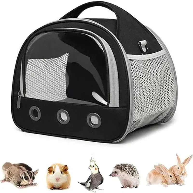 Tragbare Tragetasche für Kleintiere, Transporttasche für Meerschweinchen, Käfig, Haustier-Transporttasche für Hamster, Igel, Papageien, Ratten und andere Kleintiere