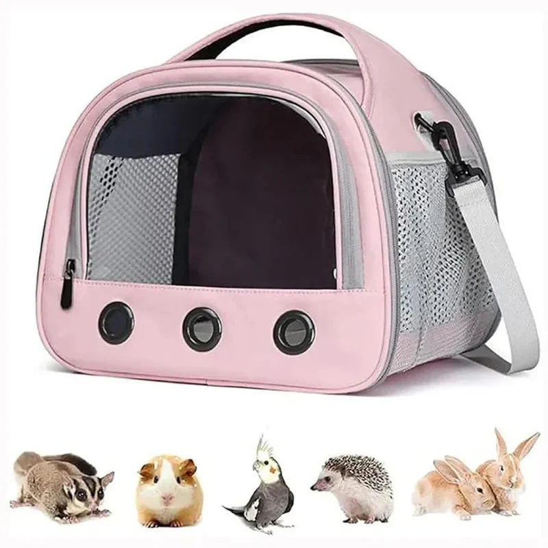 Tragbare Tragetasche für Kleintiere, Transporttasche für Meerschweinchen, Käfig, Haustier-Transporttasche für Hamster, Igel, Papageien, Ratten und andere Kleintiere