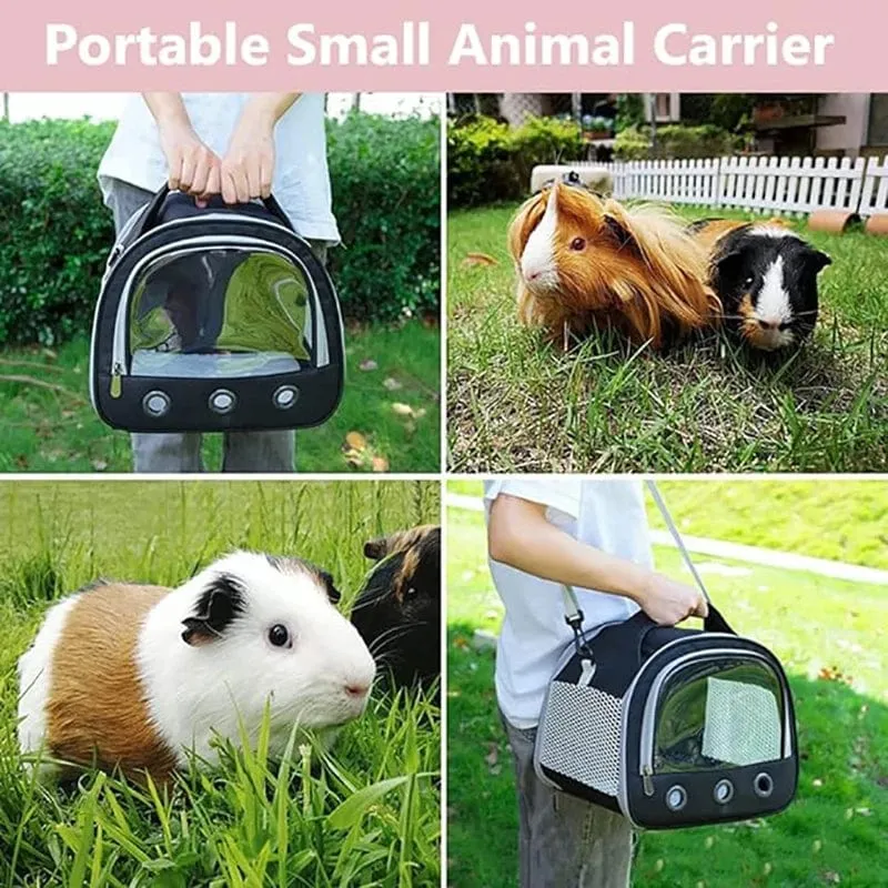 Tragbare Tragetasche für Kleintiere, Transporttasche für Meerschweinchen, Käfig, Haustier-Transporttasche für Hamster, Igel, Papageien, Ratten und andere Kleintiere