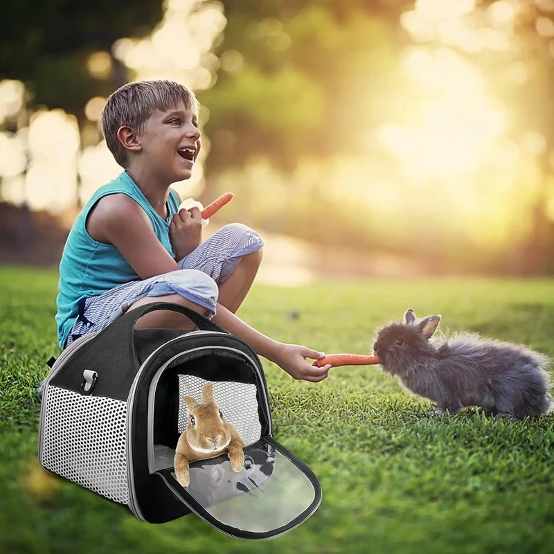 Tragbare Tragetasche für Kleintiere, Transporttasche für Meerschweinchen, Käfig, Haustier-Transporttasche für Hamster, Igel, Papageien, Ratten und andere Kleintiere