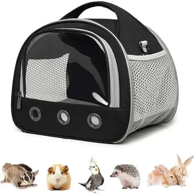 Tragbare Tragetasche für Kleintiere, Transporttasche für Meerschweinchen, Käfig, Haustier-Transporttasche für Hamster, Igel, Papageien, Ratten und andere Kleintiere