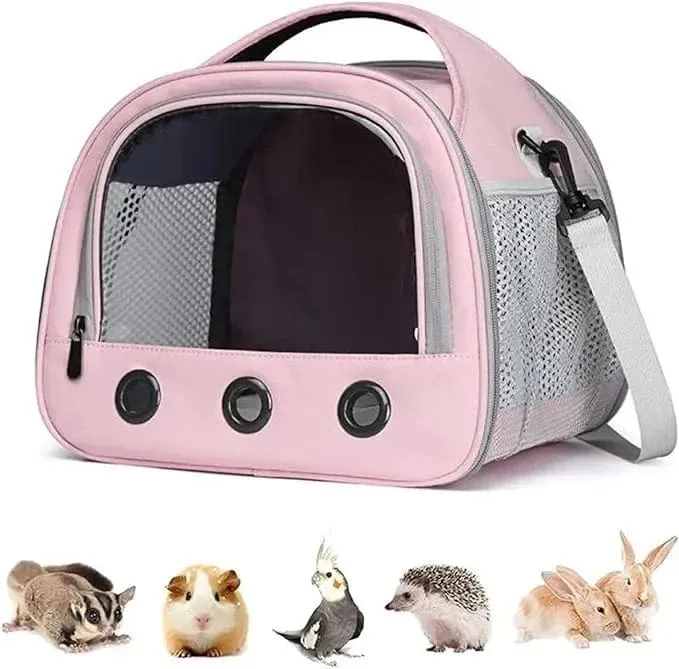 Tragbare Tragetasche für Kleintiere, Transporttasche für Meerschweinchen, Käfig, Haustier-Transporttasche für Hamster, Igel, Papageien, Ratten und andere Kleintiere