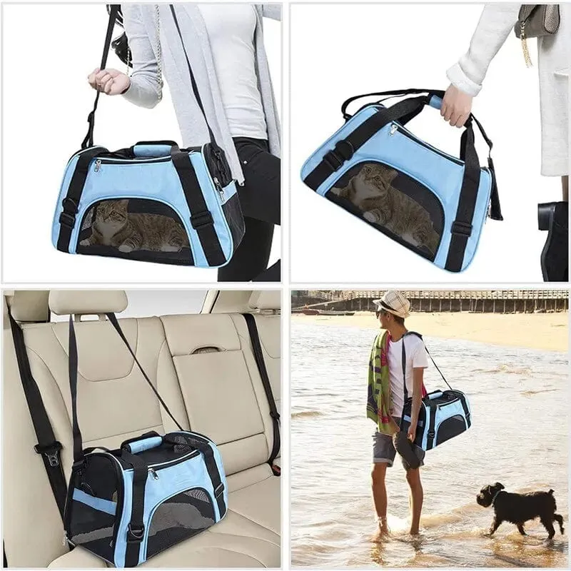 Katzentrage, weicher Haustier-Reisetransporter für Katzen, Hunde, Welpen, bequem, tragbar, faltbar