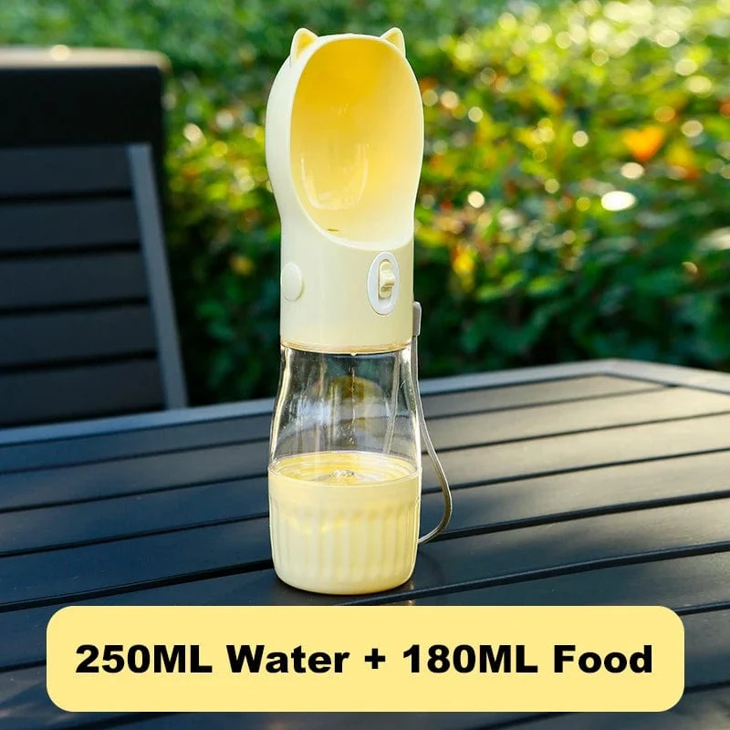 Tragbare Hundewasserflasche mit Futterbecher für kleine und große Hunde und Katzen, Spaziergänge im Freien, Trinken, Futterspender, Zubehör für Französische Bulldoggen