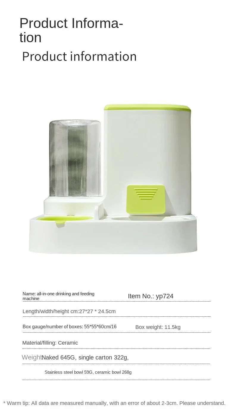 Automatisches Katzenfütterungs- und Wasserfütterungsgerät, Hundenapf, Katzenbecken, 2-in-1-Wasserspender, Katzennapf, Heimtierbedarf
