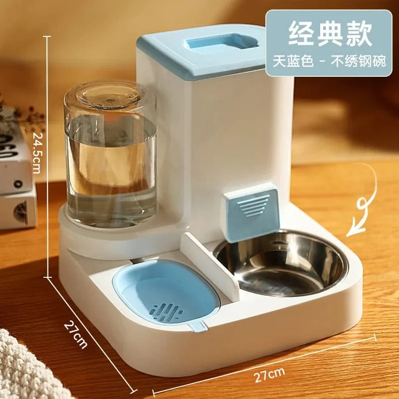 Automatisches Katzenfütterungs- und Wasserfütterungsgerät, Hundenapf, Katzenbecken, 2-in-1-Wasserspender, Katzennapf, Heimtierbedarf
