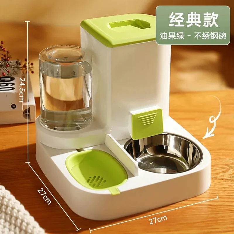 Automatisches Katzenfütterungs- und Wasserfütterungsgerät, Hundenapf, Katzenbecken, 2-in-1-Wasserspender, Katzennapf, Heimtierbedarf