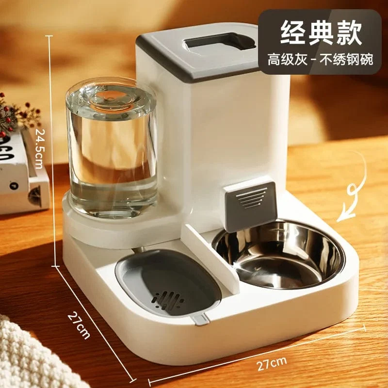 Automatisches Katzenfütterungs- und Wasserfütterungsgerät, Hundenapf, Katzenbecken, 2-in-1-Wasserspender, Katzennapf, Heimtierbedarf