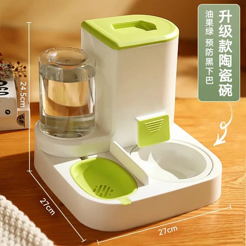 Automatisches Katzenfütterungs- und Wasserfütterungsgerät, Hundenapf, Katzenbecken, 2-in-1-Wasserspender, Katzennapf, Heimtierbedarf
