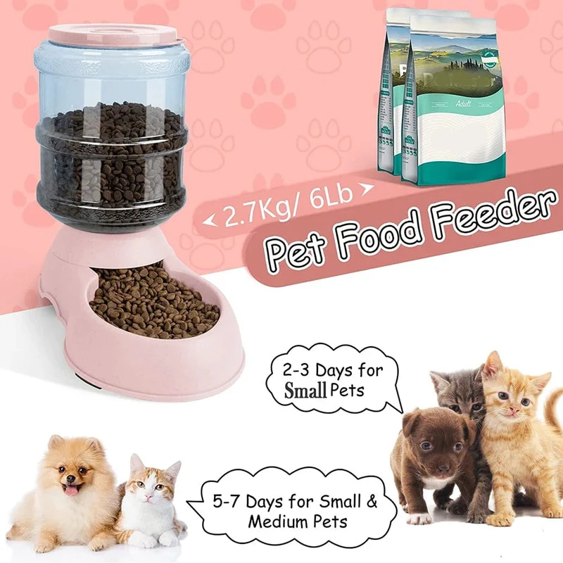 Automatischer Wasserspender, große Kapazität, Futternapf für Haustiere, kleine Hundefutterschüssel, Futternapf für Katzen, Trinknapf für Haustiere, Wassernapf