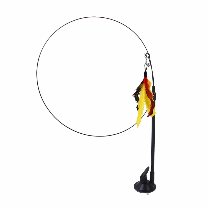 Haustier-Katzenspielzeug, Katzenstab, flauschige Feder mit Glöckchen, Saugnapf, Katzenstock-Spielzeug, interaktives Spielzeug für Katzen, Kätzchen, Jagd, Übung, Haustierprodukt