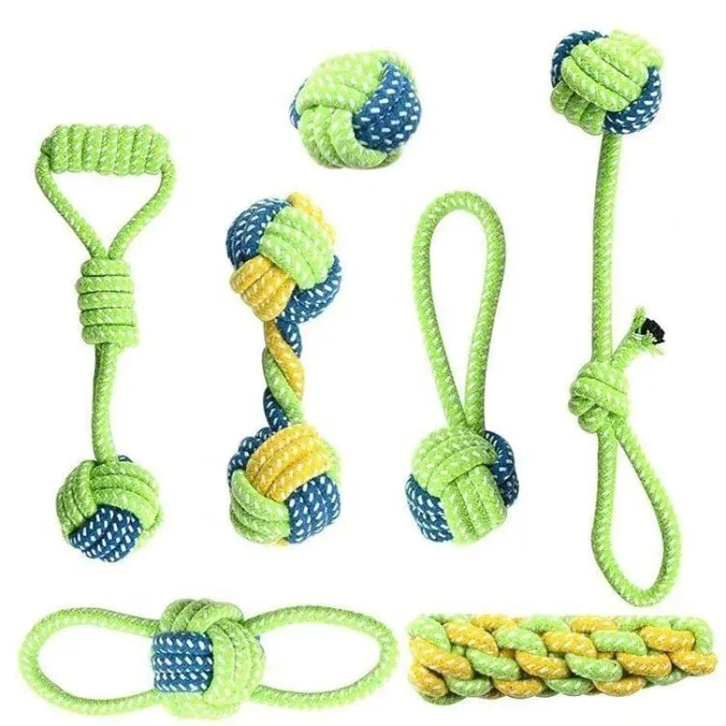 Haustier-Hundespielzeug für große kleine Hunde, interaktives Baumwollseil, Mini-Hundespielzeug, Ball für Hunde, Zubehör, Zahnbürste, Kauspielzeug für Welpen