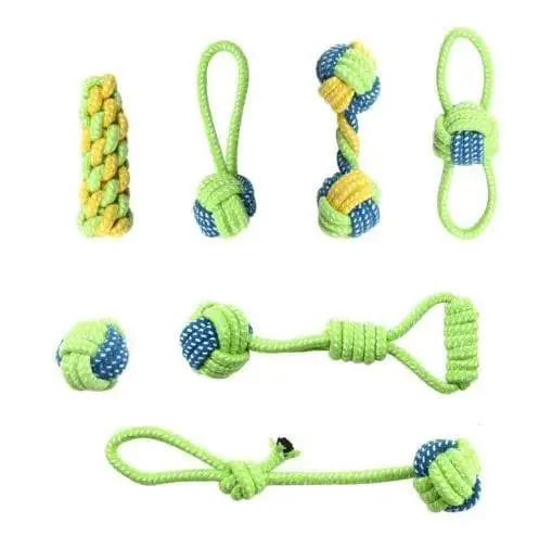 Haustier-Hundespielzeug für große kleine Hunde, interaktives Baumwollseil, Mini-Hundespielzeug, Ball für Hunde, Zubehör, Zahnbürste, Kauspielzeug für Welpen