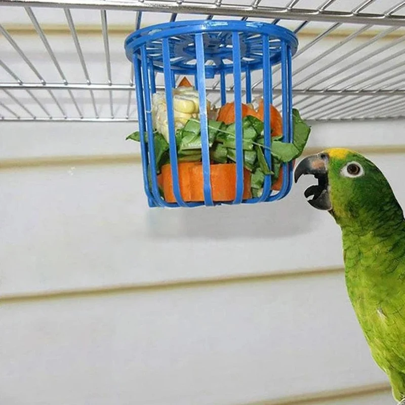 Legendog Vogelfutterstation, kreatives Mehrzweck-Käfig-Hängespielzeug, Vogelfutterspender für Obst und Gemüse, Korb, Papageienfenster, Vogelfutterspender, 1 Stück