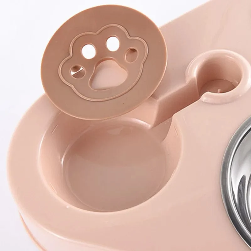 3-in-1-Futternapf für Hunde und Katzen mit Flasche, automatischer Trinkbrunnen, tragbar, langlebig, Edelstahl, 3 Näpfe, Heimtierbedarf