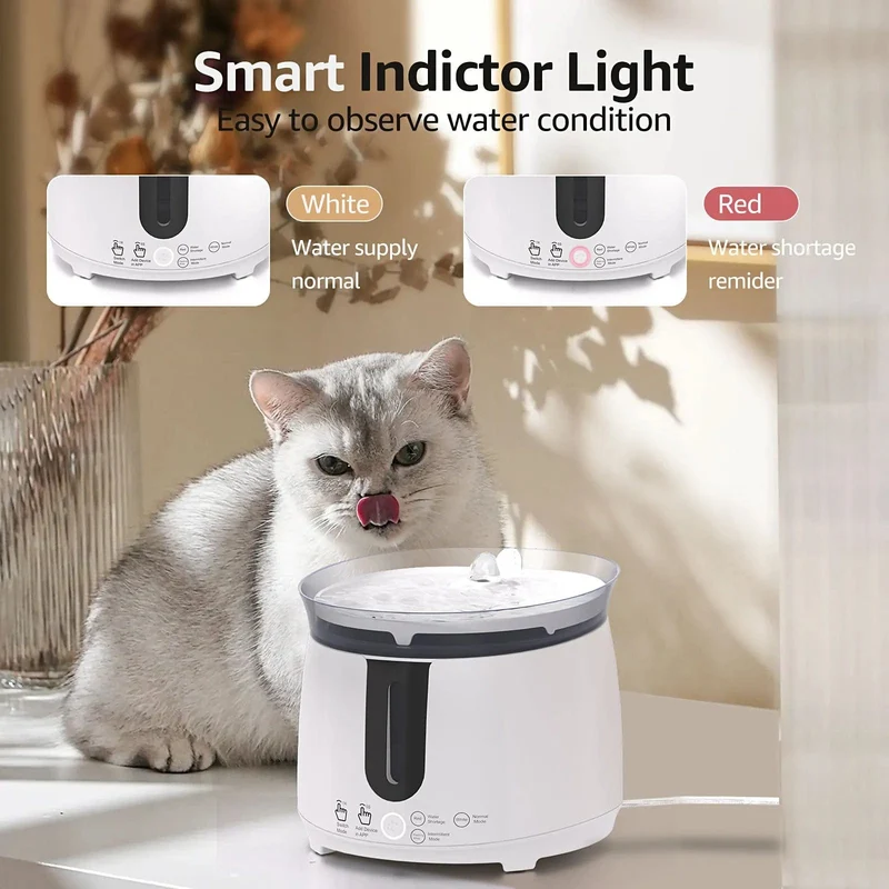 AQHH Katzentrinkbrunnen mit kabelloser Pumpe, Haustier-Wasserbrunnen für Katzen im Inneren, automatischer intelligenter Brunnen, App-Steuerung, einfache Reinigung