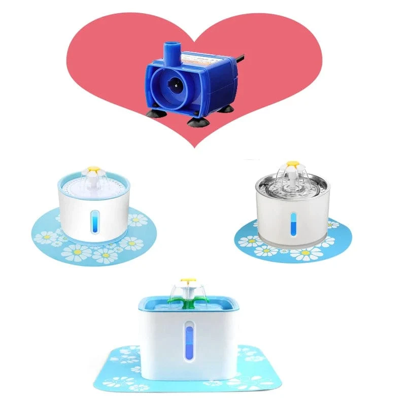 Wasserpumpe LED-Licht Haustier Katze Wasserbrunnen Motor Zubehör Ersatz für Katze Blumen Trinknapf Wasserspender