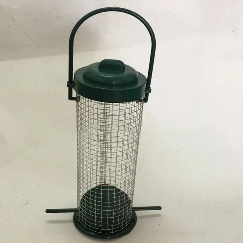 Vogelhäuschen aus Netzgewebe für den Außenbereich, Haken zum Aufhängen, dunkelgrün, Futterspender mit mehreren Löchern, für den Außenbereich, Garten, Balkon, Veranda, Haustierbedarf, Zubehör