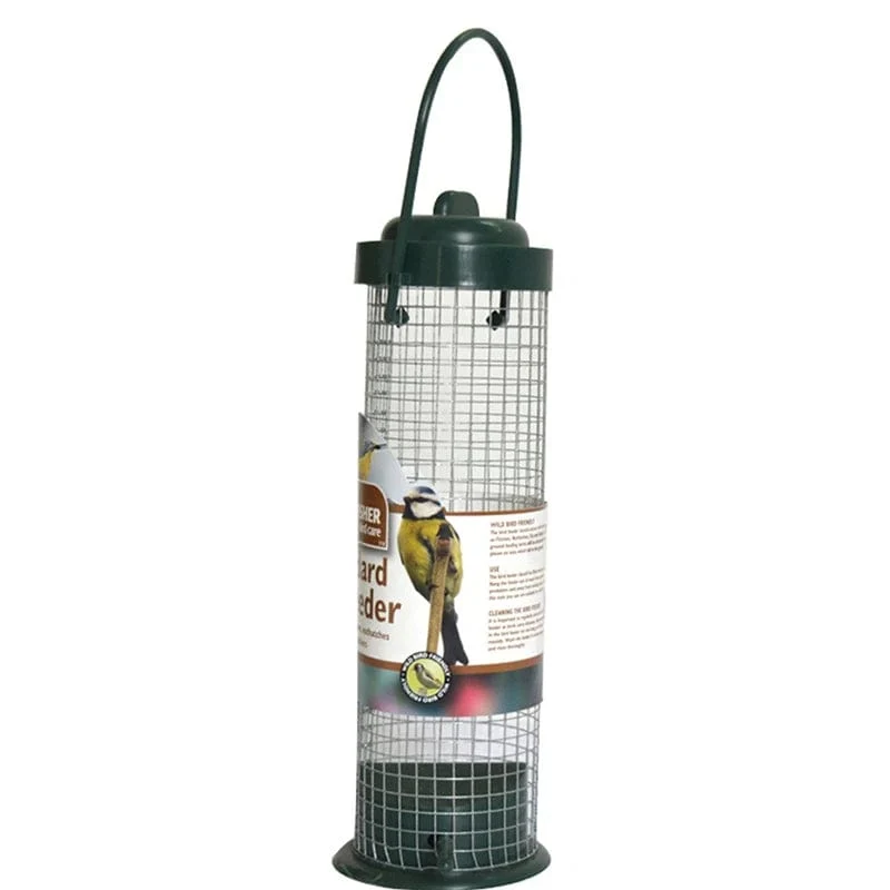 Vogelhäuschen aus Netzgewebe für den Außenbereich, Haken zum Aufhängen, dunkelgrün, Futterspender mit mehreren Löchern, für den Außenbereich, Garten, Balkon, Veranda, Haustierbedarf, Zubehör
