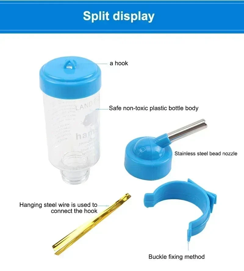 Kunststoff Hamster Trinker Wasser Flasche Dispenser Feeder Hängen Meerschweinchen Eichhörnchen Kaninchen Trinkflasche Pet Trinkbrunnen