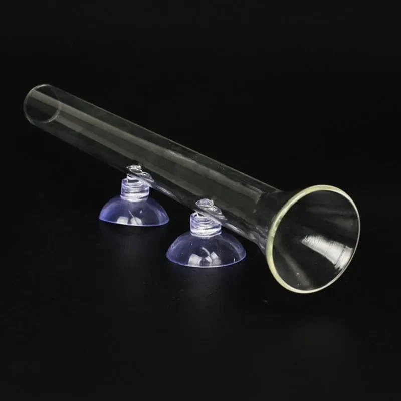Glas Aquarium Feeder Tube Dish Transparent Aquarium Garnelen Schnecke Futter Feeder Bowl Aquarium Fütterung Zubehör Garnelen Feeder