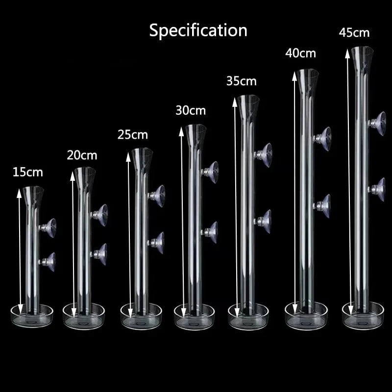 Glas Aquarium Feeder Tube Dish Transparent Aquarium Garnelen Schnecke Futter Feeder Bowl Aquarium Fütterung Zubehör Garnelen Feeder