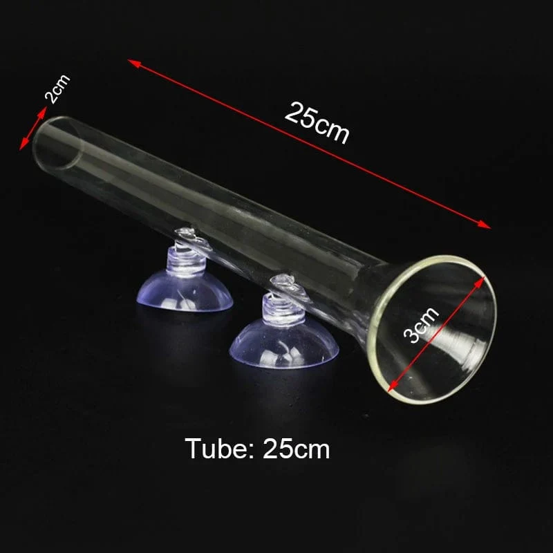 Glas Aquarium Feeder Tube Dish Transparent Aquarium Garnelen Schnecke Futter Feeder Bowl Aquarium Fütterung Zubehör Garnelen Feeder