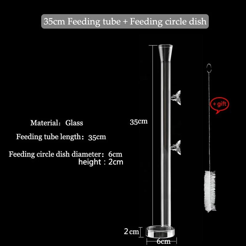 Glas Aquarium Feeder Tube Dish Transparent Aquarium Garnelen Schnecke Futter Feeder Bowl Aquarium Fütterung Zubehör Garnelen Feeder