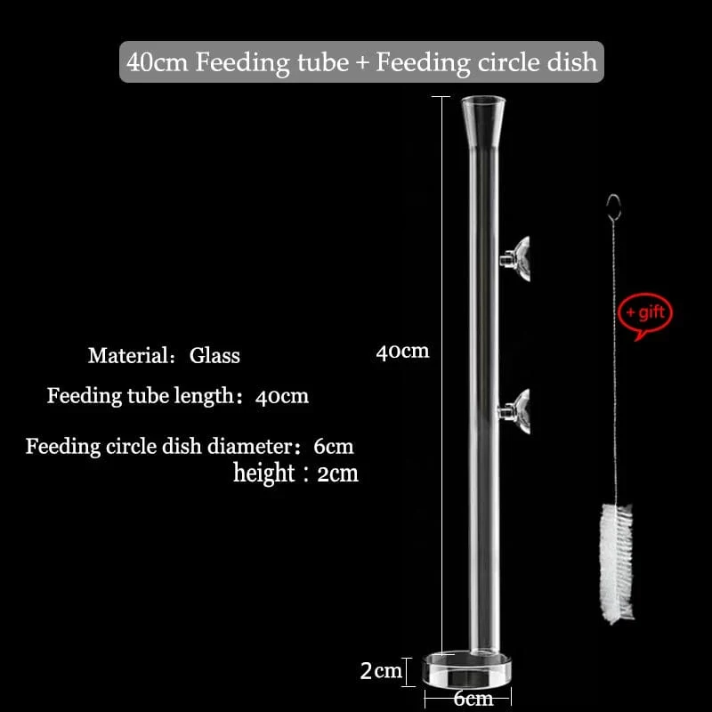 Glas Aquarium Feeder Tube Dish Transparent Aquarium Garnelen Schnecke Futter Feeder Bowl Aquarium Fütterung Zubehör Garnelen Feeder