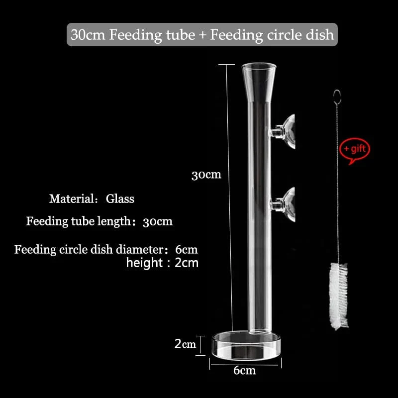 Glas Aquarium Feeder Tube Dish Transparent Aquarium Garnelen Schnecke Futter Feeder Bowl Aquarium Fütterung Zubehör Garnelen Feeder