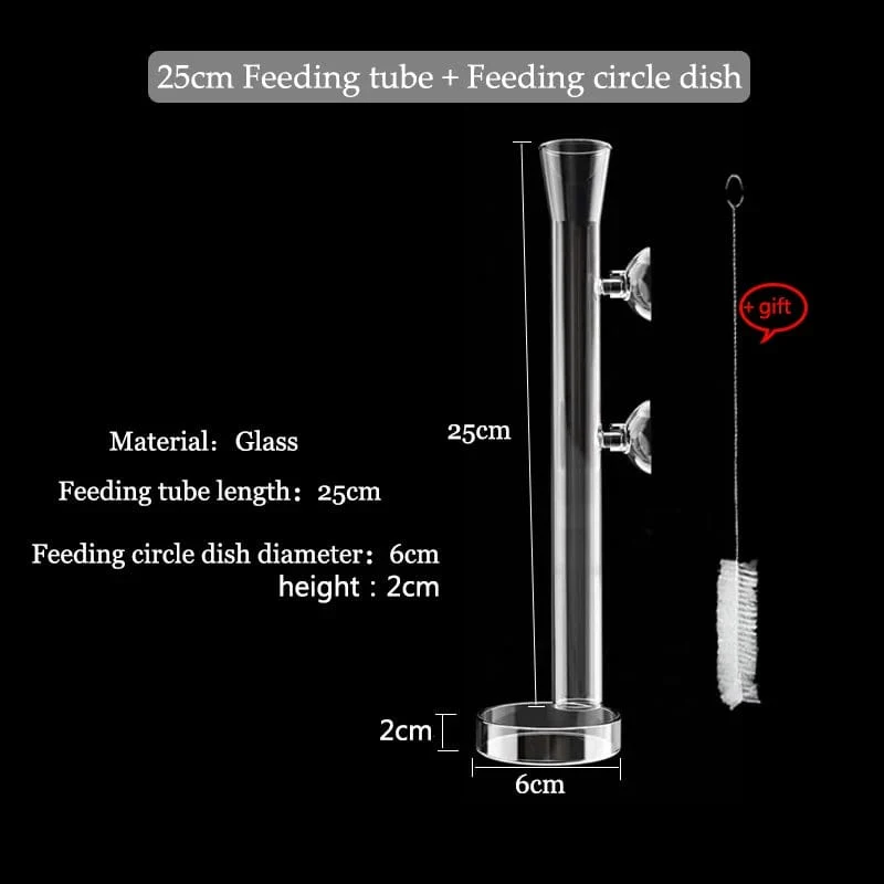 Glas Aquarium Feeder Tube Dish Transparent Aquarium Garnelen Schnecke Futter Feeder Bowl Aquarium Fütterung Zubehör Garnelen Feeder