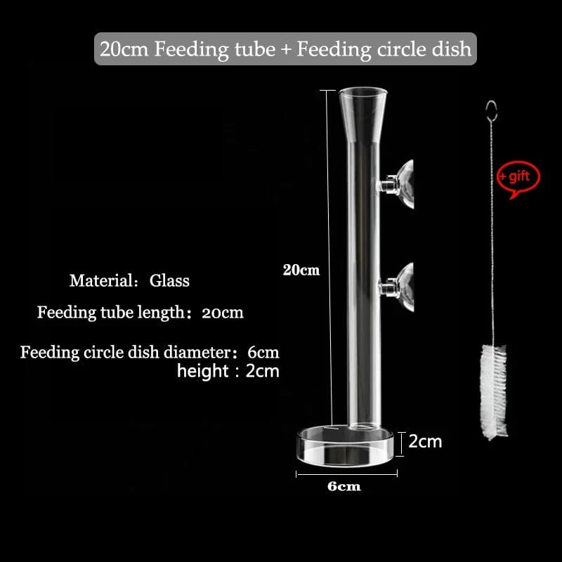 Glas Aquarium Feeder Tube Dish Transparent Aquarium Garnelen Schnecke Futter Feeder Bowl Aquarium Fütterung Zubehör Garnelen Feeder