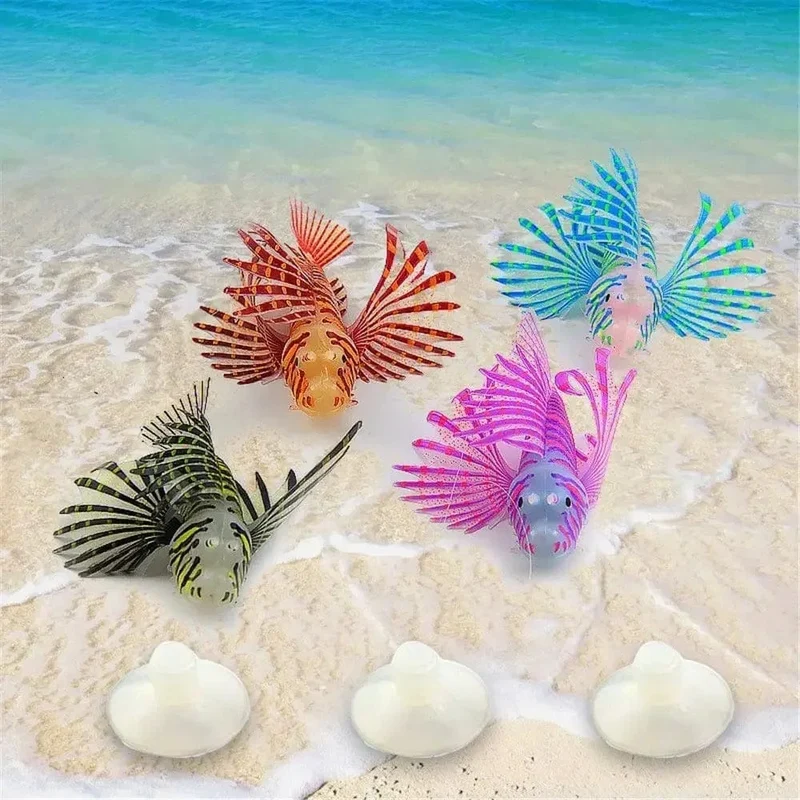 Aquarium Künstliche Leuchtende Feuerfische Aquarium Landschaft Silikon Gefälschte Fische Schwimmende Glow In Dark Ornament Hause Dekoration
