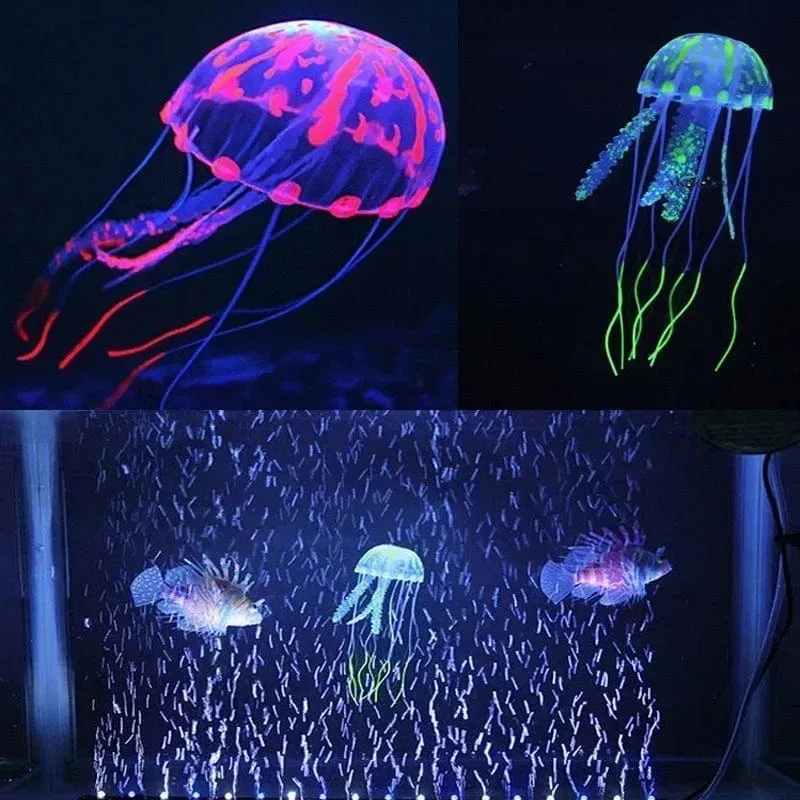 Aquarium Künstliche Leuchtende Feuerfische Aquarium Landschaft Silikon Gefälschte Fische Schwimmende Glow In Dark Ornament Hause Dekoration