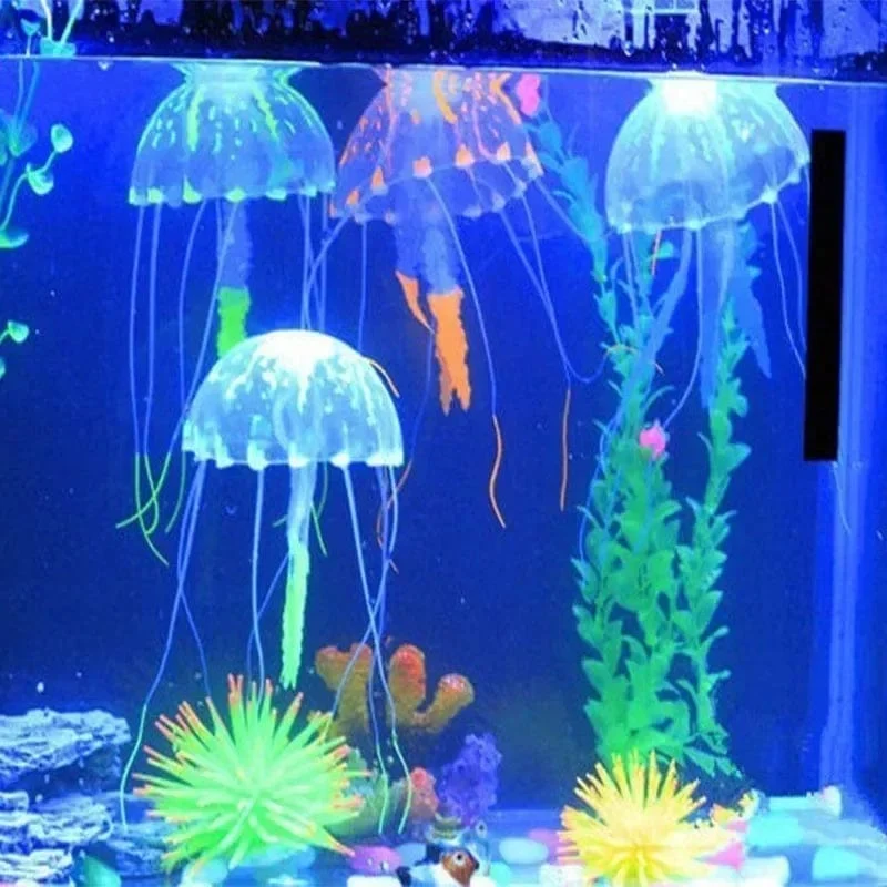 Aquarium Künstliche Leuchtende Feuerfische Aquarium Landschaft Silikon Gefälschte Fische Schwimmende Glow In Dark Ornament Hause Dekoration