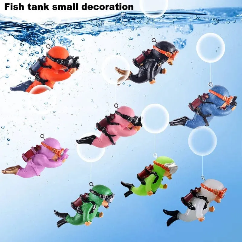 Niedlicher leuchtender Mini-Taucher, simulierter schwimmender Froschmann, Miniatur-Kawaii-Figuren, Aquarium-Ornamente, Figuren, Aquarium-Dekoration