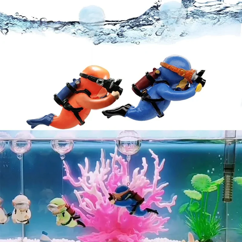 Niedlicher leuchtender Mini-Taucher, simulierter schwimmender Froschmann, Miniatur-Kawaii-Figuren, Aquarium-Ornamente, Figuren, Aquarium-Dekoration