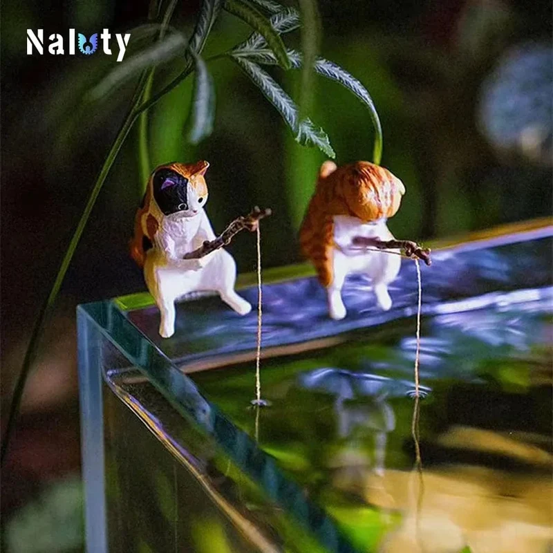 Kreative Aquarium Dekoration 8 Stil Kleine Angeln Katze Aquarium Zubehör Landschaftsbau Ornament Aquarium Zubehör Diy