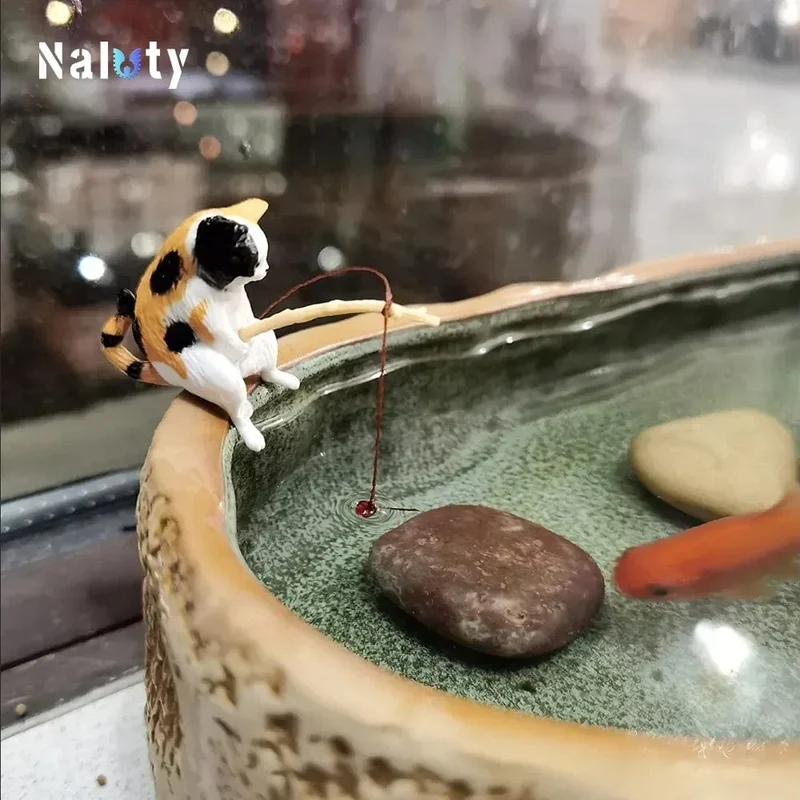 Kreative Aquarium Dekoration 8 Stil Kleine Angeln Katze Aquarium Zubehör Landschaftsbau Ornament Aquarium Zubehör Diy