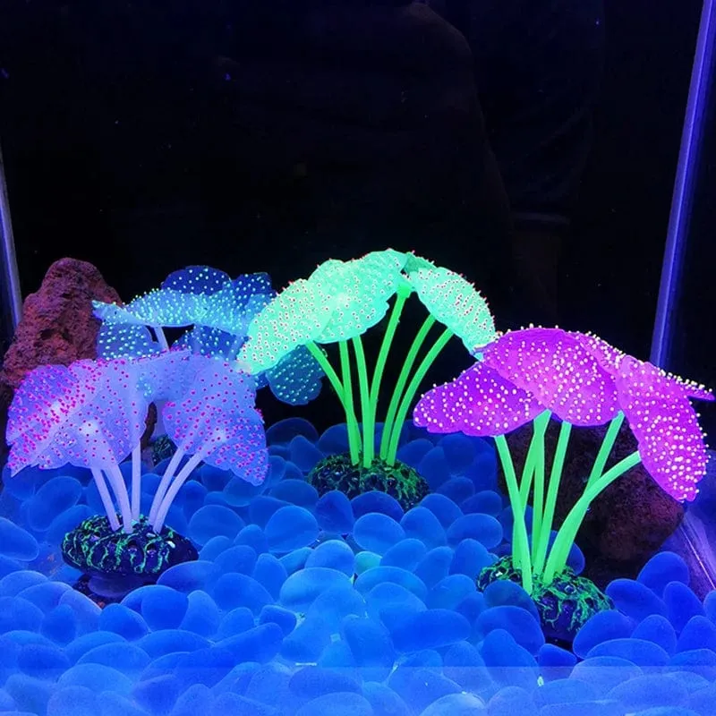 Fluoreszierendes Aquarium-Dekor, Aquarium-Landschaftsbau, Korallensimulation, Korallenornamente, kleine Unterwasserwelt-Landschaftsdekoration