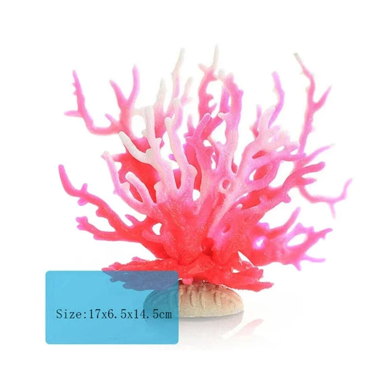 Fluoreszierendes Aquarium-Dekor, Aquarium-Landschaftsbau, Korallensimulation, Korallenornamente, kleine Unterwasserwelt-Landschaftsdekoration