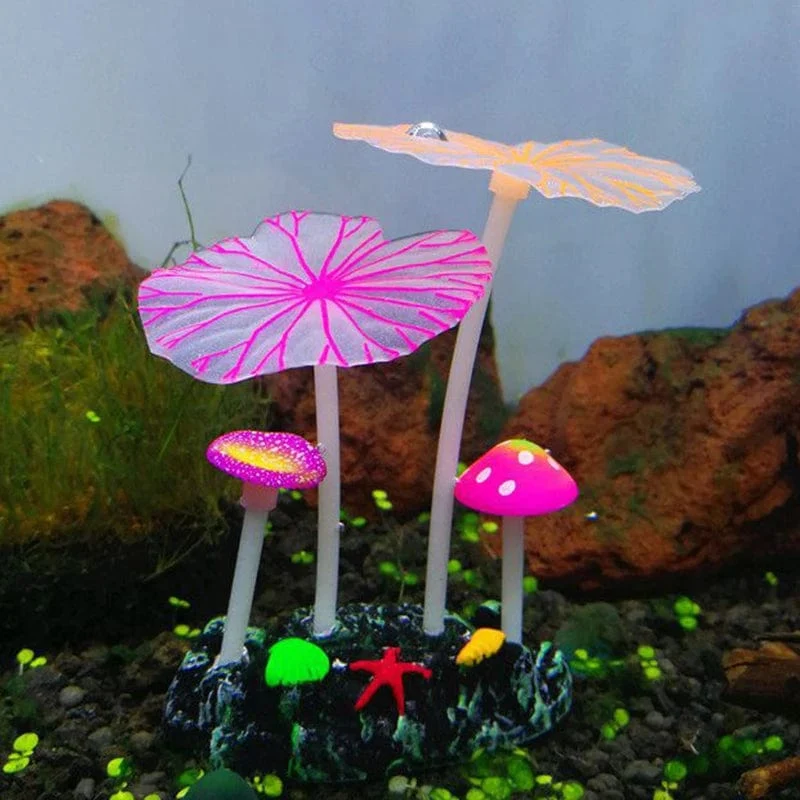 Fluoreszierendes Aquarium-Dekor, Aquarium-Landschaftsbau, Korallensimulation, Korallenornamente, kleine Unterwasserwelt-Landschaftsdekoration